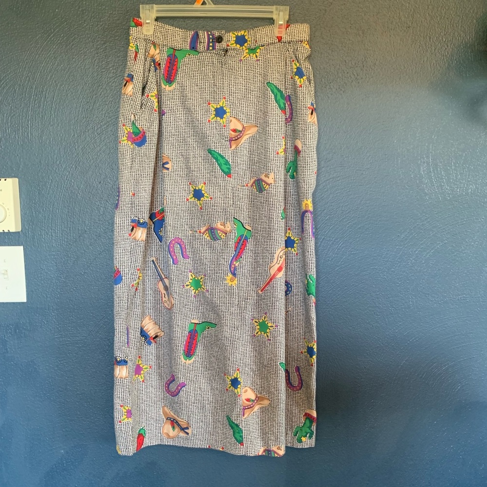 Western inspired vintage maxi skirt